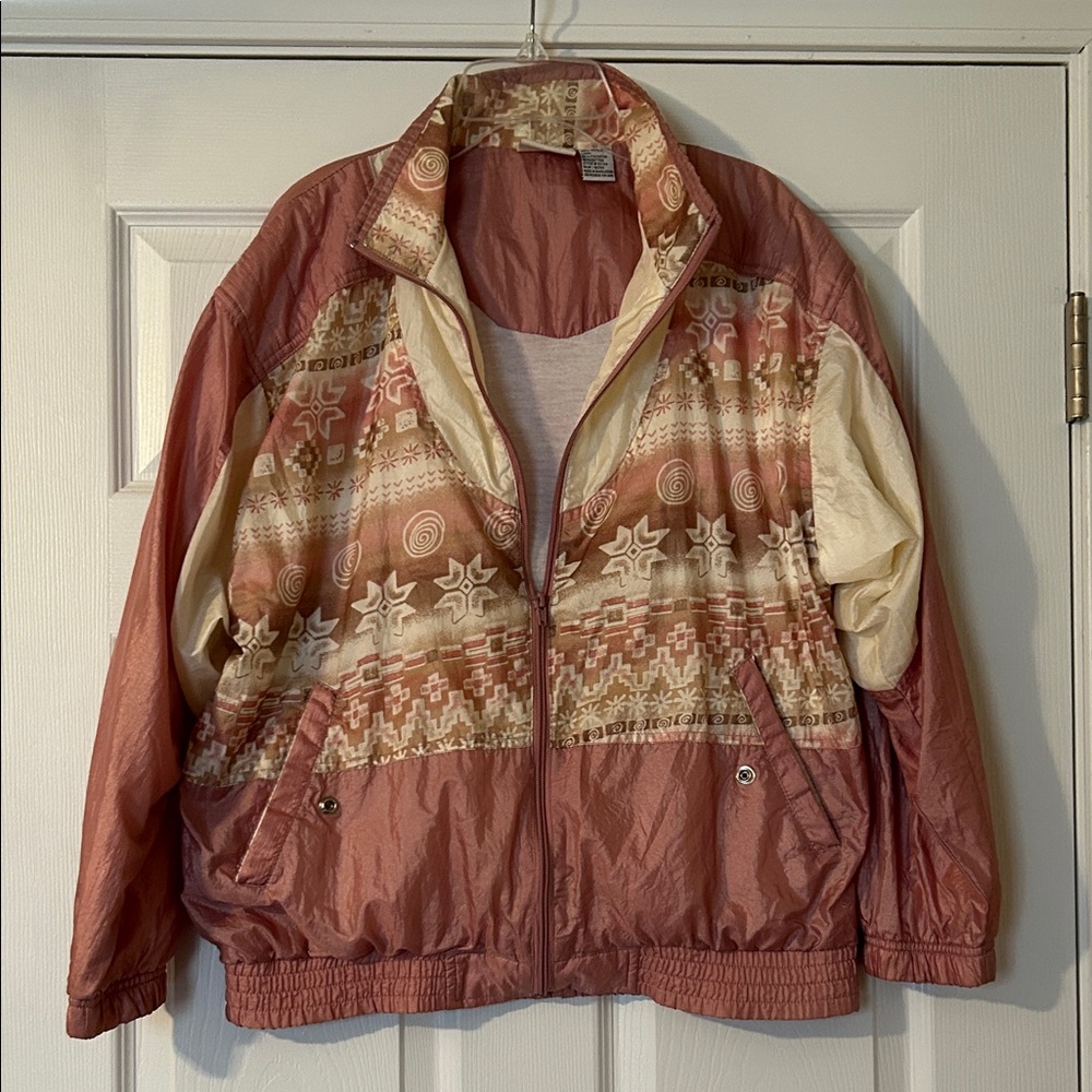 Women's Vintage Patterned Wind suit Bomber jacket